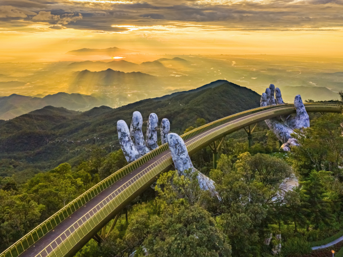 Cầu Vàng - biểu tượng của du lịch Đà Nẵng. Ảnh: Sun Group
