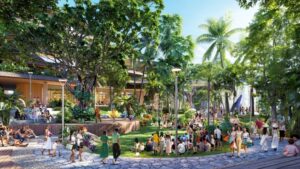 Công viên chủ đề sáng tạo đa trải nghiệm mang tinh thần Hawaii tại dự án. Ảnh phối cảnh: Sun Property