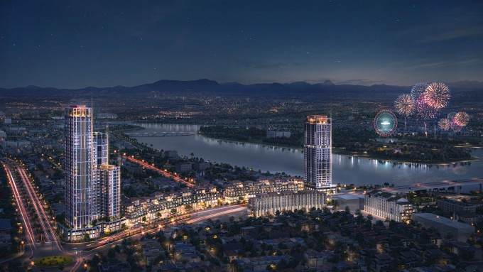 Dự án sở hữu vị trí đắc địa tại trung tâm Đà Nẵng, kề bên sông Hàn. Ảnh phối cảnh minh họa: Sun Property