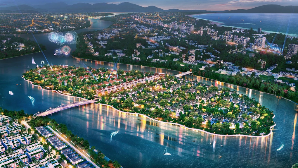 Dự án khu đô thị cao cấp Sunneva Island biệt lập trên đảo Đồng Nò ở Đông Nam Đà Nẵng (Ảnh phối cảnh minh họa).
